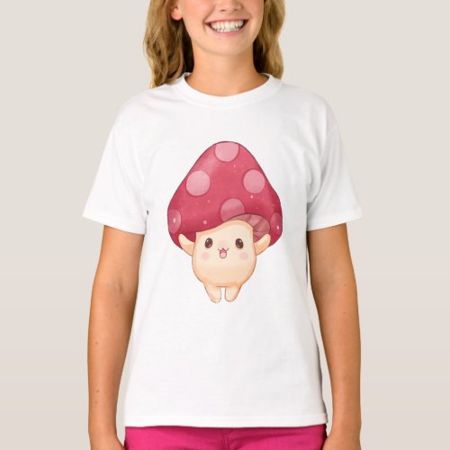 Cute Kawaii Mushroom Girls T_Shirt