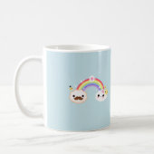Cute kawaii narwhal with rainbow and sparkle stars coffee mug (Left)