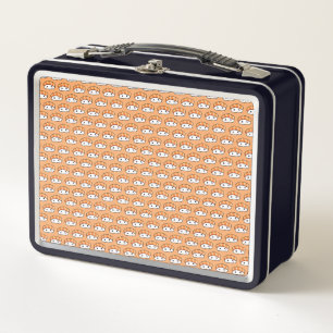 Cute Kawaii Nigiri Sushi Seamless Pattern Metal Lunch Box