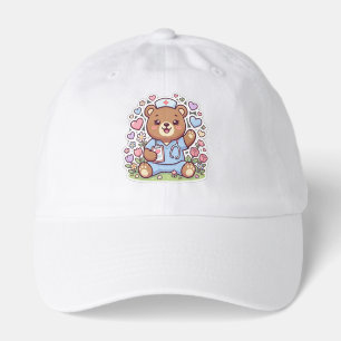 Cute Kawaii Nurse Teddy Bear Embroidered Hat Baseb
