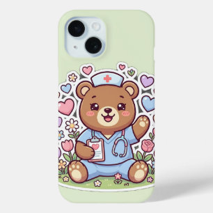 Cute Kawaii Nurse Teddy Bear Healthcare iPhone  15 Case