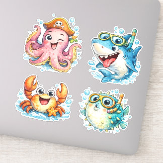 Cute Kawaii Ocean Creatures Sticker