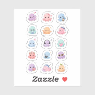 Cute Kawaii Octopus Chibi Sticker Pack