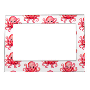 Cute Kawaii Octopus Holding Heart Magnetic Frame
