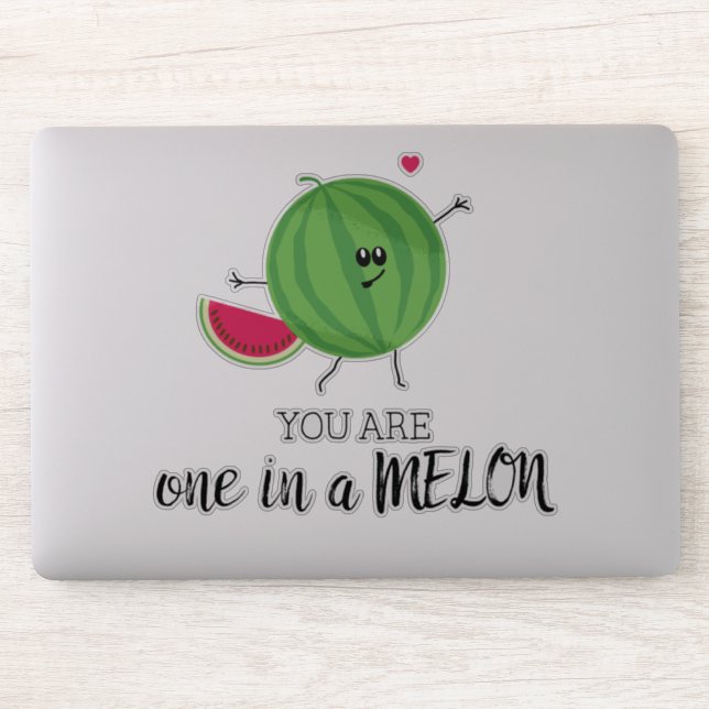 Cute Kawaii One in a Million Melon Food Pun Sticker (Computer)