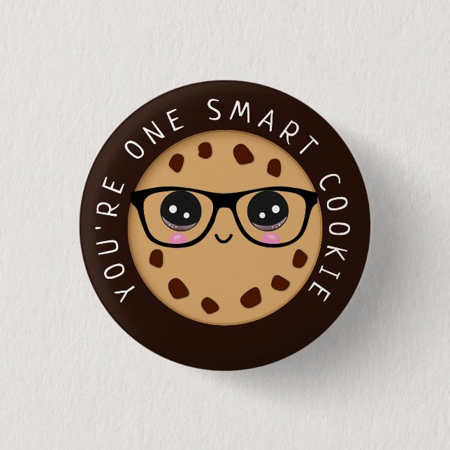 Cute Kawaii One Smart Cookie Button (Front)