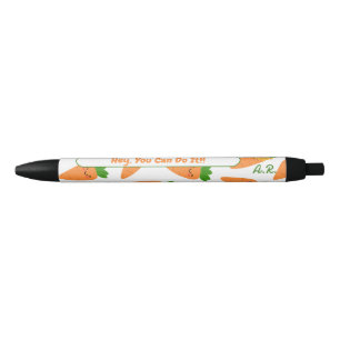 Cute Kawaii Orange Carrots Monogram Initials Pen