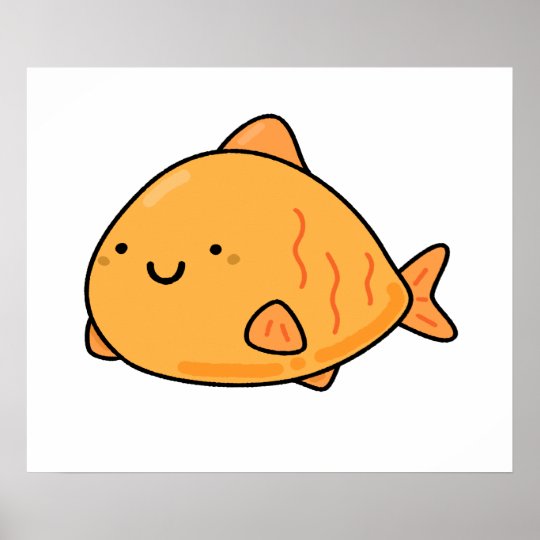 Cute Kawaii Orange Fish Poster | Zazzle.com