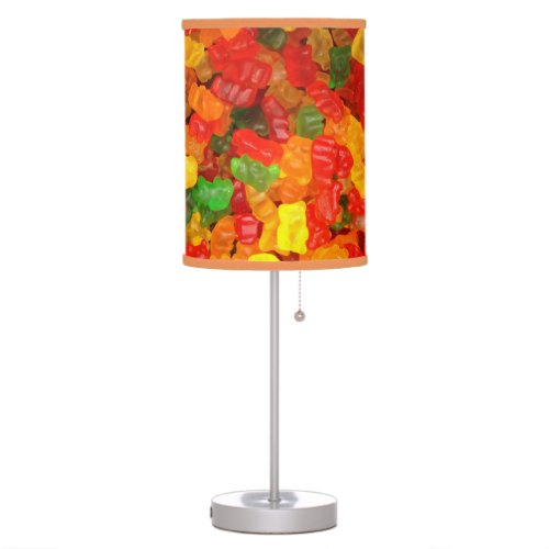 cute kawaii orange yellow red colorful gummy bear table lamp