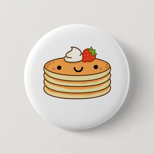 Cute Kawaii Pancakes Button (Front)