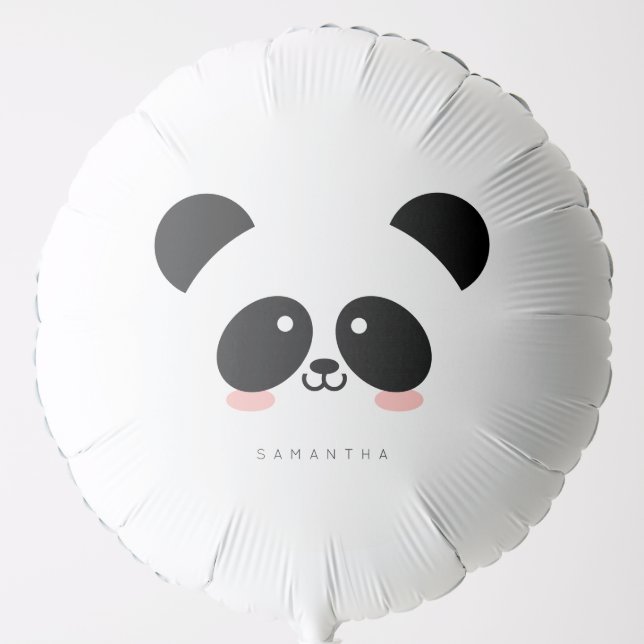 Cute Kawaii Panda | Add Your Name Balloon (Front)