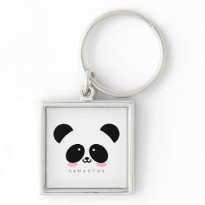 Cute Kawaii Panda | Add Your Name Keychain