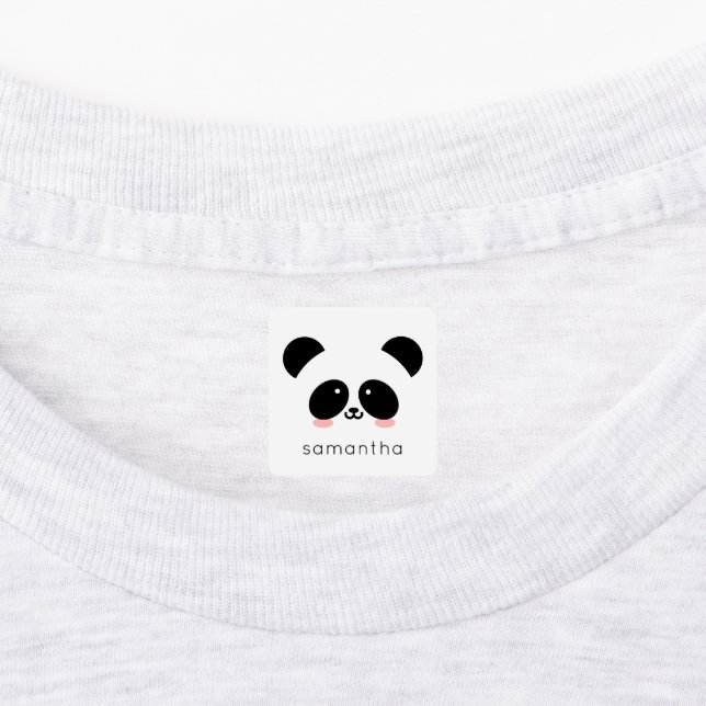 Cute Kawaii Panda | Add Your Name Kids' Labels (Affixed)