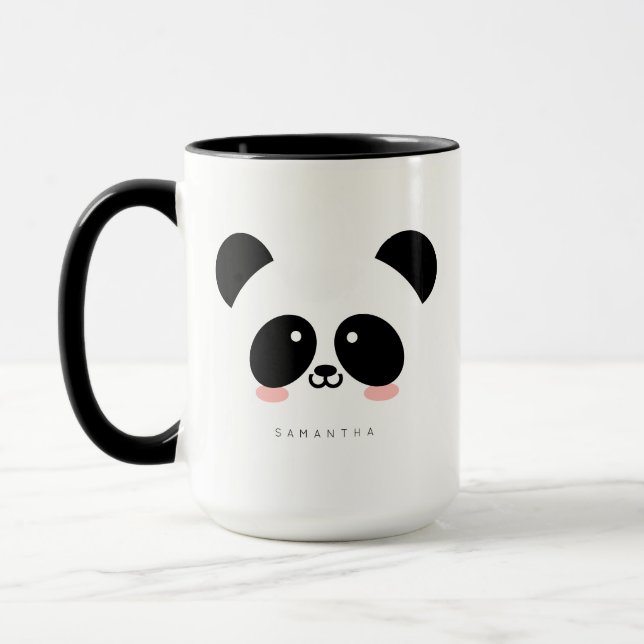 Cute Kawaii Panda | Add Your Name Mug (Left)
