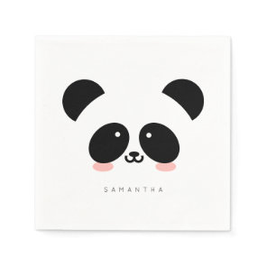 Cute Kawaii Panda | Add Your Name Napkins
