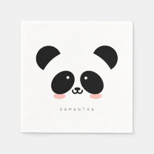 Cute Kawaii Panda Add Your Name Napkins