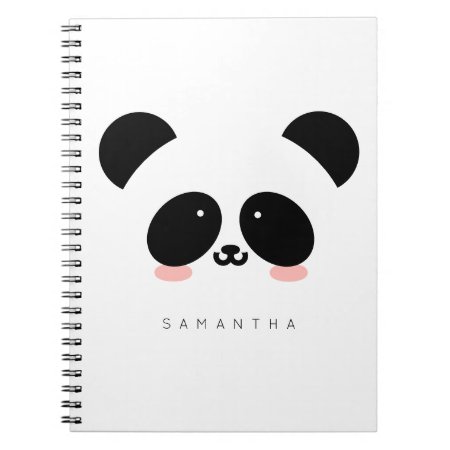 Cute Kawaii Panda | Add Your Name Notebook