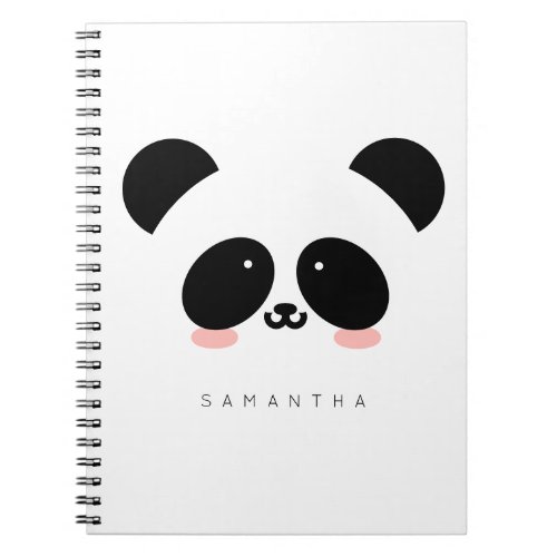 Cute Kawaii Panda  Add Your Name Notebook