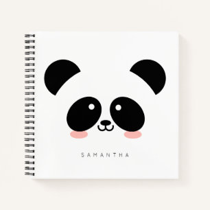 Cute Kawaii Panda Add Your Name Notebook