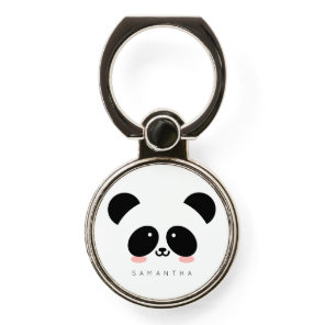 Cute Kawaii Panda | Add Your Name Phone Ring Stand