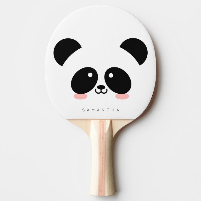 Cute Kawaii Panda | Add Your Name Ping Pong Paddle (Front)