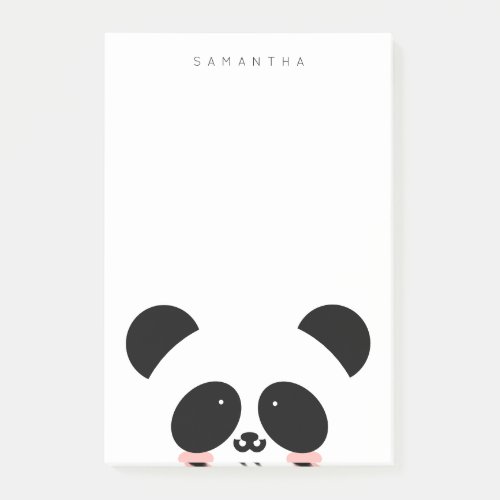 Cute Kawaii Panda  Add Your Name Post_it Notes