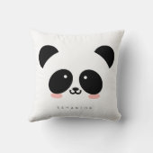 Cute Kawaii Panda | Add Your Name Throw Pillow | Zazzle