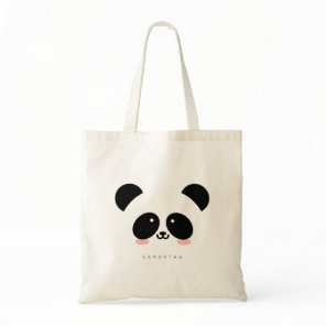 Cute Kawaii Panda | Add Your Name Tote Bag