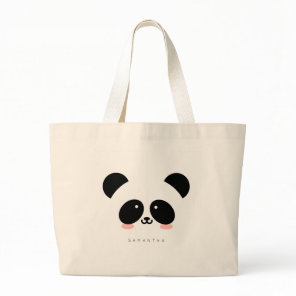 Cute Kawaii Panda | Add Your Name Tote Bag
