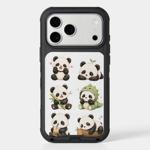 Cute Kawaii Panda Bear Pattern iPhone 17 Pro Max  Case