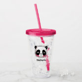 Custom Cute Raccoon Couple Double Wall Tumbler with Straw (Personalized)