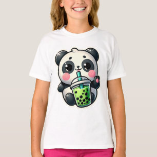 Cute Kawaii Panda Drinks Boba Bubble Tea Kawaii T-Shirt