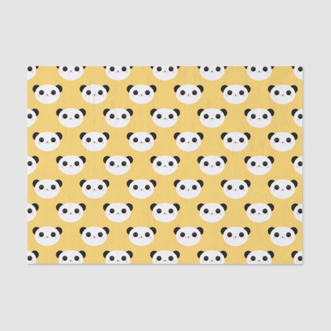 Cute Kawaii Panda Face Pattern Tissue Paper (Front)