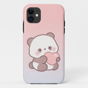 cute kawaii panda heart phone case iphone 11 case