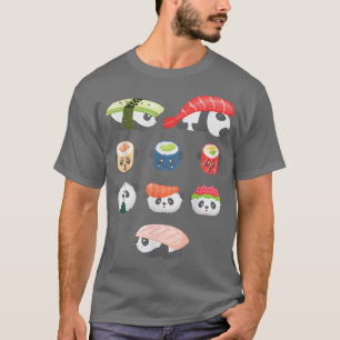 Cute Kawaii Panda Hug Sushi Lover  T-Shirt