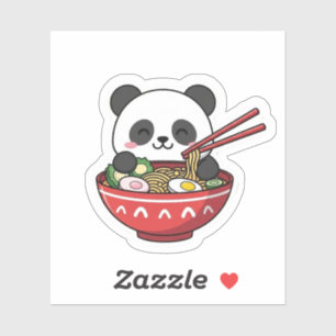 Cute Kawaii Panda in Ramen Bowl Noodle Sticker
