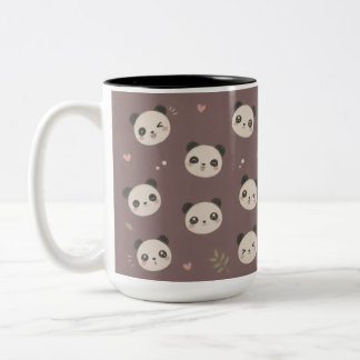 Cute Kawaii Panda Pattern Mug – Hand-Drawn Colored
