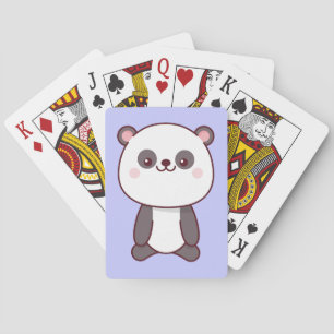 Cute Kawaii Panda Purple Poker Cards