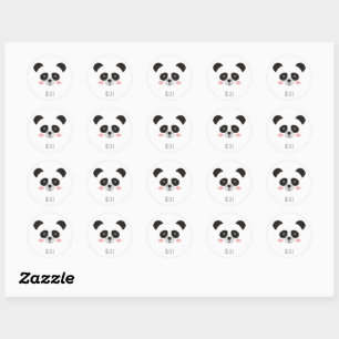 Cute Kawaii Panda Sticker – Custom Name Stickers