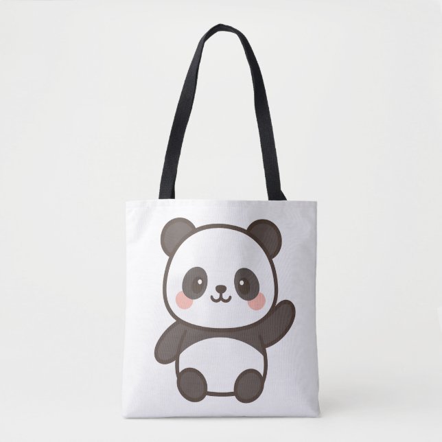 Cute Kawaii Panda Tote Bag 🐼👜 (Front)