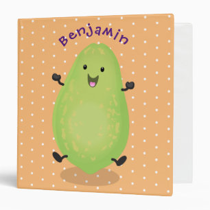 Cute kawaii papaya paw paw cartoon illustration 3 ring binder