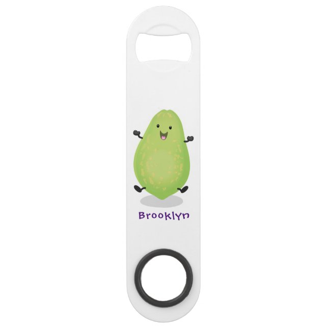 Cute kawaii papaya paw paw cartoon illustration bar key (Front)