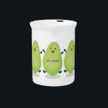 Cute kawaii papaya paw paw cartoon illustration beverage pitcher<br><div class="desc">This adorable happy papaya will add some fun. Drawn in cute cartoon illustration style.</div>