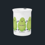 Cute kawaii papaya paw paw cartoon illustration beverage pitcher<br><div class="desc">This adorable happy papaya will add some fun. Drawn in cute cartoon illustration style.</div>