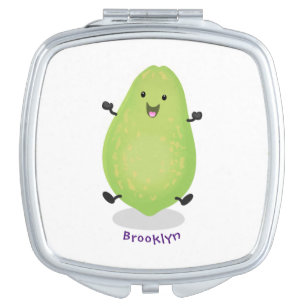 Cute kawaii papaya paw paw cartoon illustration compact mirror