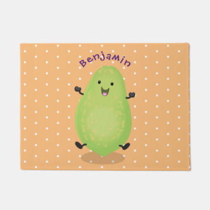 Cute kawaii papaya paw paw cartoon illustration doormat