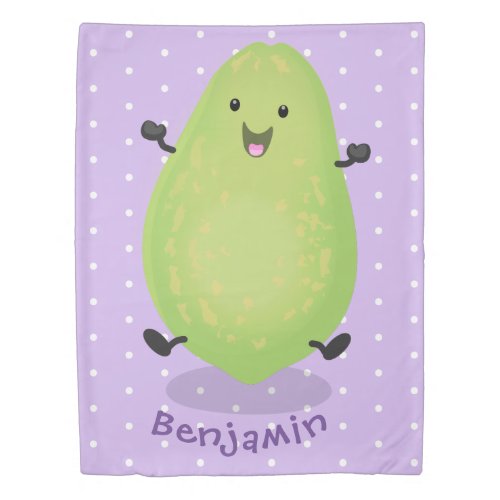 Cute kawaii papaya paw paw cartoon illustration duvet cover