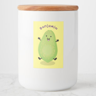 Cute kawaii papaya paw paw cartoon illustration food label