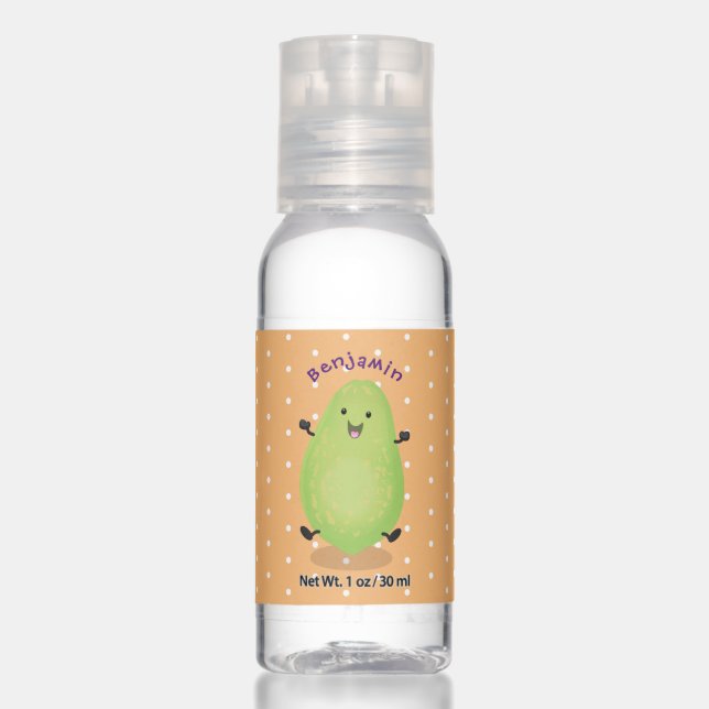 Cute kawaii papaya paw paw cartoon illustration hand sanitizer (Front)