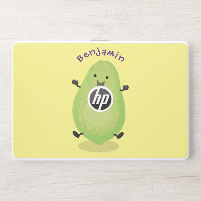 Cute kawaii papaya paw paw cartoon illustration HP laptop skin (Front)